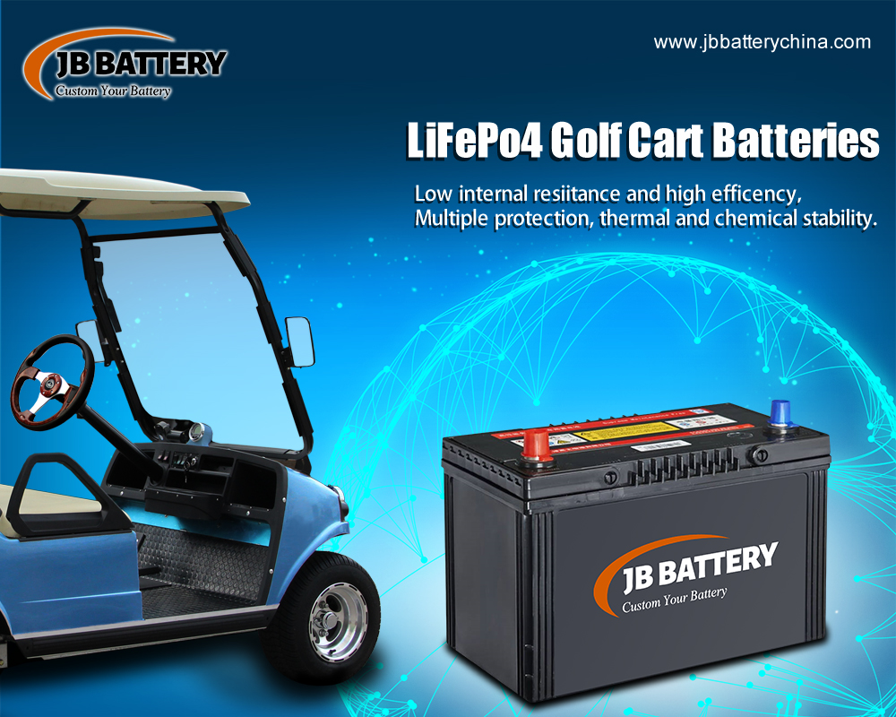 Inside a typical 48v lithium ion battery pack for golf cart